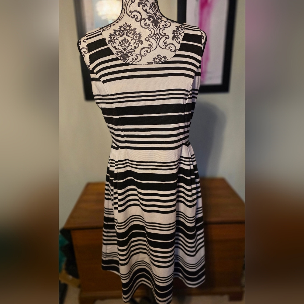 Merona Black and White Striped Mini Dress